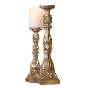 Candelabro Chapado en Oro, Portavelas Hecho a Mano, Portavelas Votivo de Metal Dorado, Centro de Mesa, Portavelas Votivo - Product Image 2