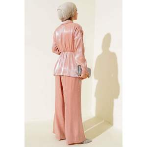 Half Buttoned Shiny 2 Piece Set Powder - Product Image 2