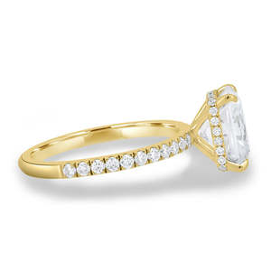 แหวนเพชรสีทอง18K สว่างสดใสสำหรับงานแต่งงานและงานหมั้นแฮนด์เมดสุดหรูแหวนรัศมีที่ซ่อนไว้สำหรับการดูแลของเธอ - Product Image 4