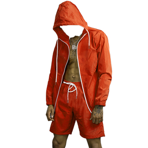 Custom Women's 2-Piece Track Windbreaker <b>Shorts</b> Set Reflective Logo Sport Streetwear Eco-Friendly Breathable Plus Size Cotton - Product Image 3