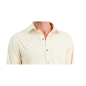 Camicia Elegante Casual da Uomo Alfani con Stampa Geometrica, Popeline Elasticizzato in 4 Direzioni, 100% Cotone Antipiega, Maniche Lunghe, Taglia 32X33, Beige - Product Image 2