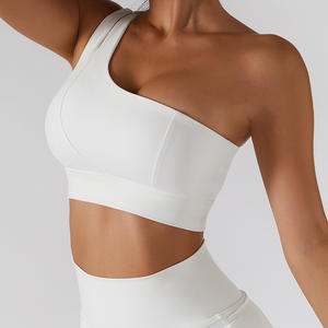Vente en gros de vêtements personnalisés à la mode pour femmes soutien-gorge respirant soutien-gorge tendance sans couture soutien-gorge de sport à une épaule pour femmes - Product Image 6