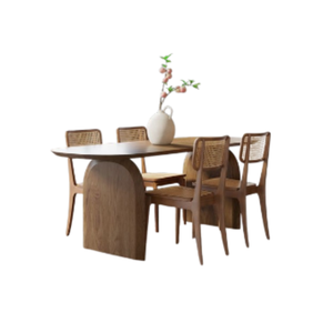Juego de mesa de comedor de madera de teca con juegos de jardín de buena calidad de 4 plazas y muebles de comedor diseño minimalista para el hogar a la venta - Product Image 4