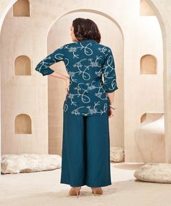 ATTRACTIF VATICAN ARI TRAVAIL HAUT BAS ENSEMBLE USAGE DÉCONTRACTÉ COULEUR BLEU NEVY PRIX DE GROS VÊTEMENT ETHNIQUE - Product Image 5