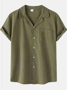 Chemises décontractées Chemises amples en coton pour hommes Henely Short Seleevee Lightweight - Product Image 2