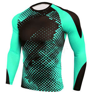 Mangas largas para hombre con ropa de compresión de secado rápido Sublimación Gimnasio Estilo deportivo Material de tela Rash Guard - Product Image 6