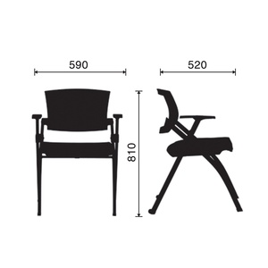 Bambi 02 BFGX003 Contemporary Folding Chair with <b>Writing</b> Table Adjustable Headrest <b>Padded</b> Mesh Backrest for Bedroom - Product Image 5