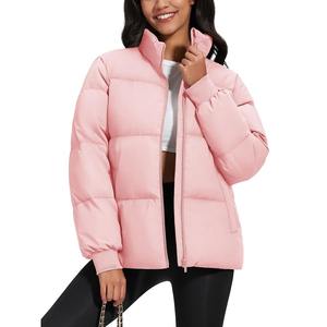 แจ็กเก็ตขนเป็ดแฟชั่นสำหรับผู้หญิงคอสูงมีฮู้ดเสื้อโค้ทบุผ้าฝ้ายดีไซน์แบบมีซิปสำหรับฤดูหนาว - Product Image 3