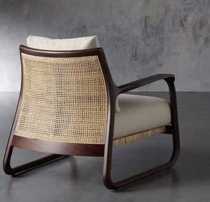 Fauteuil lounge en rotin du milieu du siècle, description : - Product Image 2