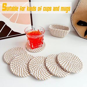 Meilleur artisanat Dessous de verre de table Conception de corde de coton pour les fêtes et la vaisselle Tapis et tampons décoratifs à fonctions multiples - Product Image 5
