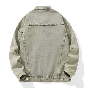 Veste denim délavée vintage personnalisée pour hommes Streetwear surdimensionné automne hiver manteau hommes automne mode - Product Image 5