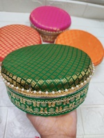 Boîte à biscuits décorative en acier inoxydable pour bonbon sucré Conteneur pour mariage Shagun Haldi Mehndi Ganesha Chaturthi Cadeau de retour