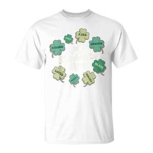 T-shirt unisexe pour adultes avec affirmations positives pour enseignants, design trèfle vert, pour la Saint-Patrick - Product Image 1