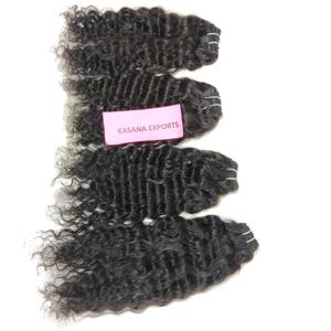 เครื่องต่อผมแบบมัดผมสีดำของผู้หญิง100% ทำจากหนังกำพร้าสองชั้นแบบไม่ผ่านกระบวนการผลิตในอินเดีย - Product Image 2