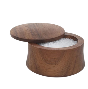 Juego de Azucareros de madera de Color marrón con cuchara hecho a mano superventas tamaño personalizado bambú madera sal y pimienta juego de cuencos - Product Image 1