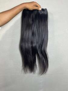 Trama de cabello humano indio crudo de primera calidad 100%, recto y sedoso para un aspecto elegante y sin enredos, extensiones de cabello Natural suave - Product Image 3