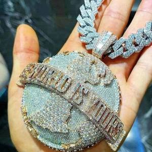 Colgante de Plata de Ley con Forma de Estrella, Estilo Hip Hop de Moda, Claridad VVS Mejorada, Diamante Personalizado en Oro Rosa, Certificado IGI - Product Image 3