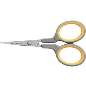 Westcott Titanium Super 100mm Universal Scissors & Shears Left-Handed & Right-Handed Steel <b>Grey</b>/Yellow - Product Image 1