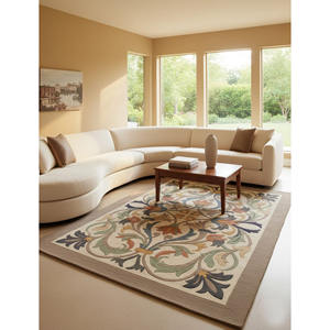 Alfombra de Lana Anudada a Mano con Diseño Floral, Alfombra para Sala de Estar, Decoración del Hogar, Respaldo de Látex, Regalo de Año Nuevo, Venta al por Mayor - Product Image 1