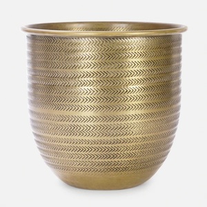 Set of 2 Rustic Color Metal Medium Size Flower <b>Vases</b> at Wholesale Prices With Sizes of 8.25x4.75x10.5 7x3.5x9 Inches - Product Image 6