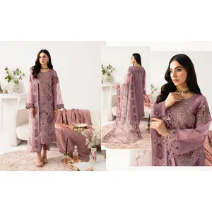 2024 thiết kế mới Heavyweight Ladies mùa hè Dresses 2024 Bán Chạy nhất sản phẩm Boutique ăn mặc với giá bán buôn Organza dupatta