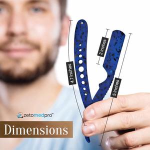 Rasoir de barbier professionnel droit, bleu, en acier inoxydable, pliable, outil de rasage - Product Image 2