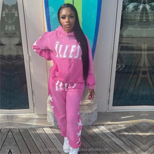 Huili, nuevo estilo, chándales de algodón grueso lavado Vintage para hombre, logotipo personalizado impreso, Sudadera con capucha y pantalones de chándal holgados - Product Image 4