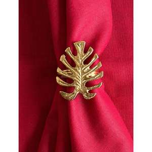 Décoration de mariage anneau de serviette en métal artisanat porte-mouchoir feuille de luxe anneaux de serviette réutilisables hôtel restaurants décoration de table - Product Image 3