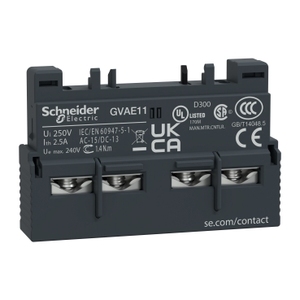 Blocco di contatti ausiliari SCHNEIDER ELECTRIC TeSys GV2 & GV3 per relè - Lato anteriore - 1 NO + 1 NC - Product Image 1