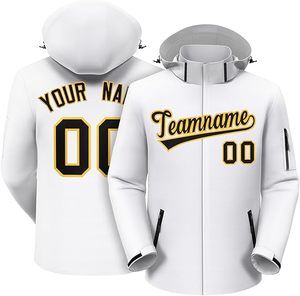 Veste softshell à col montant en toile pour hommes de qualité supérieure sur mesure avec étiquettes de logo personnalisées imperméable et coupe-vent - Product Image 5