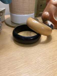 Women's Classic Wooden Cuff <b>Bangle</b> <b>Bracelet</b> with Imitation Pearl Round Shape Smooth Finish for Party Occasions - Product Image 3