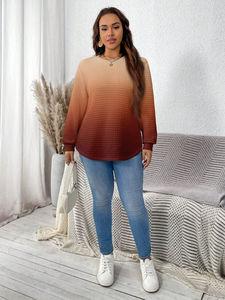 เสื้อสเวตเตอร์แบบสวมหัวของผู้หญิงเสื้อกันหนาวถักวาฟเฟิลวาฟเฟิลสีพื้นสไตล์มุกกำหนดเอง - Product Image 5