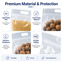 Vente en gros de sachets en plastique transparents à fond plat avec fermeture éclair, emballage CPE écologique OEM de 1 kg