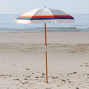 Sombrilla <span class=keywords><strong>de</strong></span> Playa Comercial <span class=keywords><strong>de</strong></span> 6.5 Pies, Grande, Blanca, Impermeable, para Jardín, Playa, Vintage, Retro, con Impresión Personalizada, Estilo Boho, para Picnic - Product Image 1