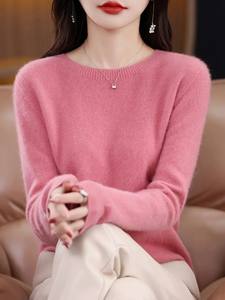 Latest Comfortable Crew Neck Solid Color Casual <b>Women's</b> 100% Wool <b>Long</b> Sleeve <b>Cardigan</b> <b>for</b> Spring - Product Image 2