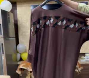 Abayas pour femmes élégantes et modestes brodées à la main avec fil baggy et travail de la pierre Robes formelles traditionnelles de Dubaï Tissu respirant - Product Image 2