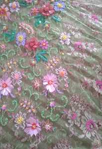 Tela de encaje con cuentas ecológica personalizable, Ropa Étnica a medida Lehenga ligera para niñas, detalles intrincados para prendas - Product Image 3