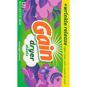 Feuilles assouplissantes parfumées Gain Moonlight Breeze pour sèche-linge, anti-statiques - Product Image 1