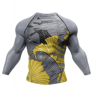 Men's Customizable Sublimation Long Sleeve Compression Gym Rashguard Masculine <b>BJJ</b> Jiu Jitsu Boxing Jersey <b>T</b>-<b>Shirt</b> - Product Image 1