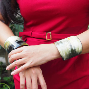 Brazaletes de Cuerno de Búfalo Natural, Joyería Artesanal de Cuerno de Búfalo - Product Image 1