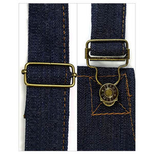 Delantal de peluquero ajustable resistente de alta calidad con logotipo personalizado hecho de algodón Jeans protección de cintura delantal de trabajo sin mangas - Product Image 3