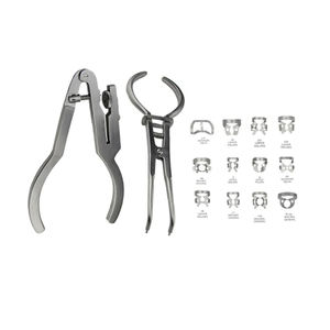 Pinzas Básicas para Dique Dental de 17 cm, 12 Pinzas con Soporte, Pinzas Perforadoras de Dique Dental de Color Marfil de Surgiright - Product Image 4