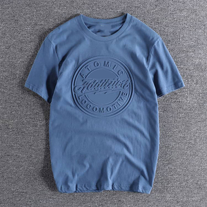 Camiseta de media manga de verano Unisex 100% algodón cuello redondo estampado de gran tamaño técnica de goteo liso teñido suelto parejas transpirables - Product Image 4