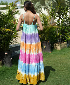 คอลเลกชั่น2024ใหม่ชุดชายหาดสำหรับผู้หญิงเดรสแม็กซี่ย้อมสีโบฮีเมียนผ้าเรยอนแบบปรับได้ - Product Image 3