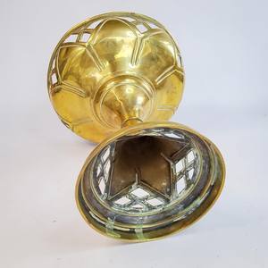 Grand bol en laiton sur pied, support à plusieurs niveaux, bol à fruits, bol à fleurs, pièce maîtresse, bol d'offre, bol décoratif, milieu du siècle, - Product Image 5