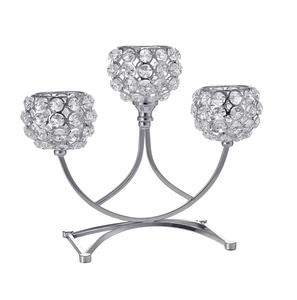 Acabado dorado con cuentas de cristal únicas, elegante portavelas hecho a mano para mesa de centro, decoración del hogar y hotel - Product Image 6