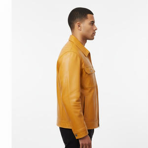 Chaqueta de Cuero para Hombre, Estilo Motero Clásico, Material Suave y Duradero, Cómoda, Ajuste Entallado, Prenda Exterior de Moda, Impermeable, para Invierno - Product Image 3