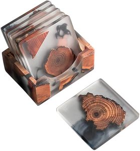 Handcrafted Attractive Wood Resin <b>Table</b> <b>Coaster</b> for Dining <b>Table</b> Wedding Christmas Decoration Family Gathering Parties - Product Image 1