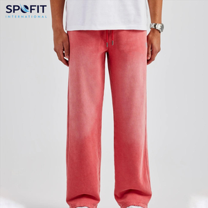 กางเกงวิ่งขายาวสำหรับผู้ชายกางเกงวิ่งขายาวแบบหน้ากว้างแบน100% โพลีเอสเตอร์/ ผ้าฝ้ายระบายอากาศเป็นมิตรกับสิ่งแวดล้อมผ้าเป็นกรดออกแบบได้ตามต้องการ - Product Image 1