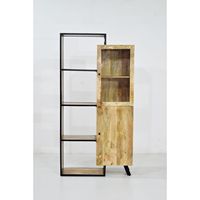Gabinete de vitrina de almacenamiento convertible moderno contemporáneo Exhibición de madera de mango única Extensible Estilo de madera maciza Sala de estar para el hogar